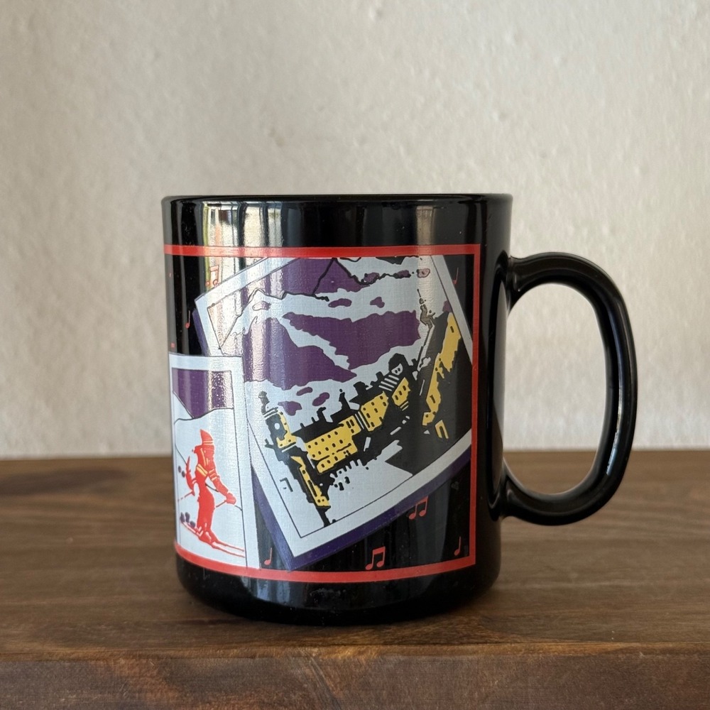 Vintage 1989 McDonalds Vienna Roast Coffee Mug Black Made In France‎